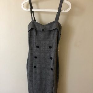 Check button up dress